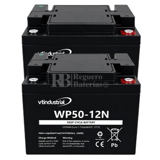 2 Bater�as Scooter WP50-12N | AGM 12 Voltios 50 Amperios VT